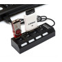 USB HUB TOTO hi-speed 4 USB 2.0 с переключателями, разветвитель черный