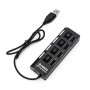 USB HUB TOTO hi-speed 4 USB 2.0 с переключателями, разветвитель черный