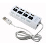 USB HUB TOTO hi-speed 4 USB 2.0 с переключателями, разветвитель черный