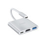  Hub адаптер Hoco HB14 Easy use Type-C USB / HDMI/ PD 67W, Silver