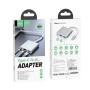  Hub адаптер Hoco HB14 Easy use Type-C USB / HDMI/ PD 67W, Silver