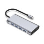 USB HUB адаптер 11 в 1 Type-C to HDTV 4К / TF / SD / Audio / Type-C / LAN 1000м / VGA 4USB 3.0, Grey