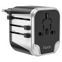 Сетевое зарядное устройство Hoco AC5 2USB 1Socket со сменными вилками стандартов EU / UK / US / AUS, Black