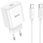 Сетевое зарядное устройство Hoco C76A Pro Type-C 3A PD, QC3.0 30W cable Type-C - Type-C 1m, White