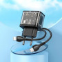 Сетевое Зарядное Устройство Hoco N34 Dazzling PD20W / QC3.0 Type-C to lightning 1m, Black