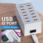 Зарядное устройство USB HW-A6 12 в 1 60W EU, White
