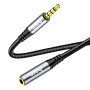 Кабель Aux HOCO UPA20 3.5 audio extension cable 2м, AUX-AUX, Grey