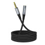 Кабель Aux HOCO UPA20 3.5 audio extension cable 2м, AUX-AUX, Grey