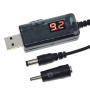 Кабель USB - DC с переключателем на 9V / 12V (DC 5.5*3.5 / 3.5*1.35), Black