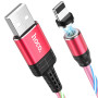 Data-кабель Hoco U90 Magnetic and RGB LED Sreamer USB - Lightning 2A, 1m