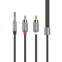 Кабель переходник Hoco UPA10 Aux - 2 RCA тюльпан 1,5м Black