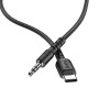 Кабель переходник Hoco UPA17 Type-C to AUX mini Jack 3.5 mm 1 м, Black