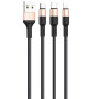 Data-кабель Hoco X26 Xpress 3-in-1 Lightning / Micro USB / Type-C, 2.0A, 1м