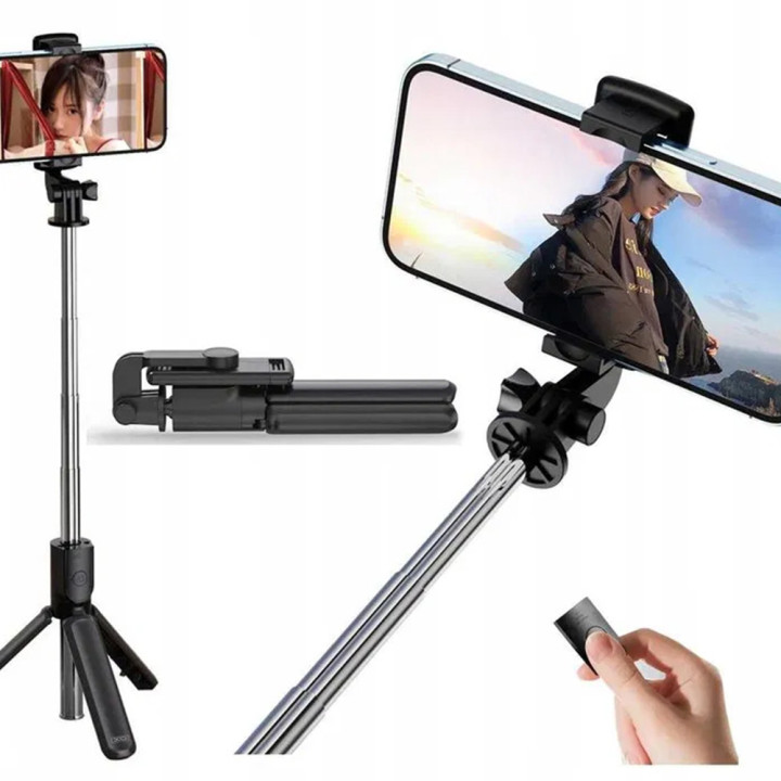 Монопод для селфи с треногой XO SS09 (Bluetooth) Black