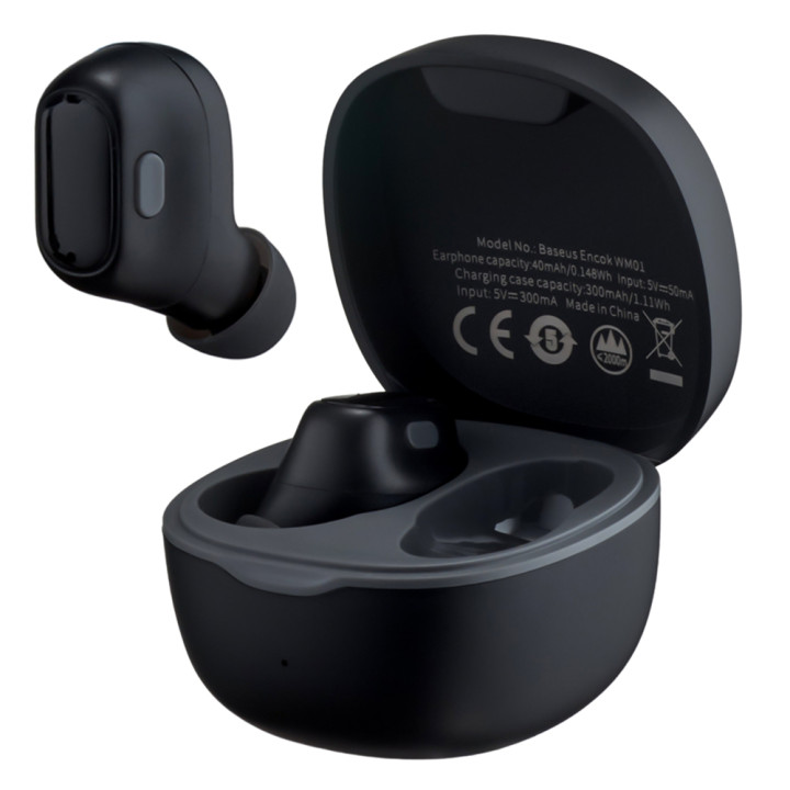 Беспроводные Bluetooth наушники-гарнитура Baseus Bowie WM01 NGTW370001 300 mAh, Black