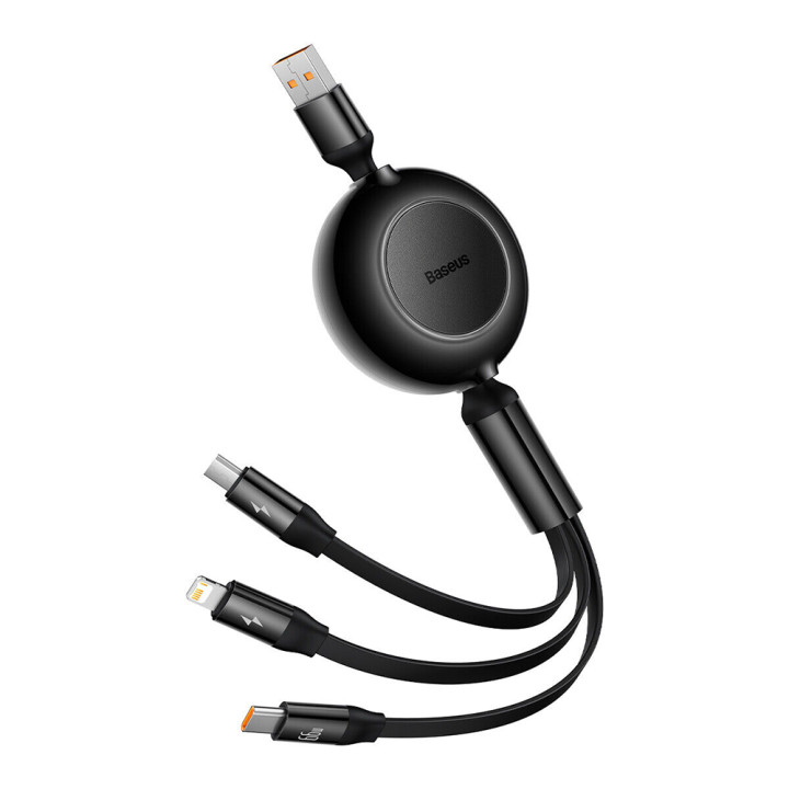 Data-кабель Baseus CAMLC-MJ01 microUSB / Lightning / Type-C 3.5A 66W 1.2m, Black