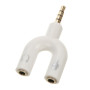 Разветвитель Epik Audio Jack 3.5mm to AUX для микрофона и наушников белый