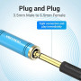 Адаптер Vention VAB-S04-L 3.5mm male to 6.35mm female audio adapter, Blue