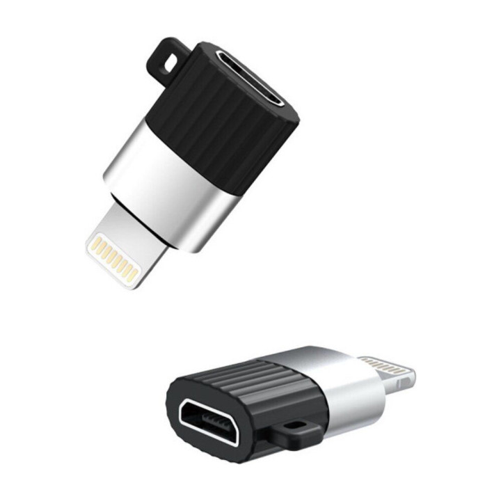 Переходник OTG XO NB149B MicroUSB - Lightning 2.4A, Black