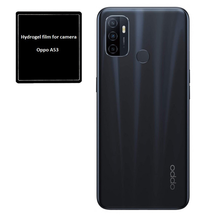 Противоударная гидрогелевая пленка Hydrogel Film на заднюю камеру для Oppo A53 (3 шт.) Transparent