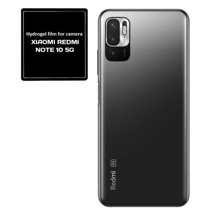 Противоударная гидрогелевая пленка Hydrogel Film для Xiaomi Redmi Note 10 5G на камеру 3 шт, Transparent