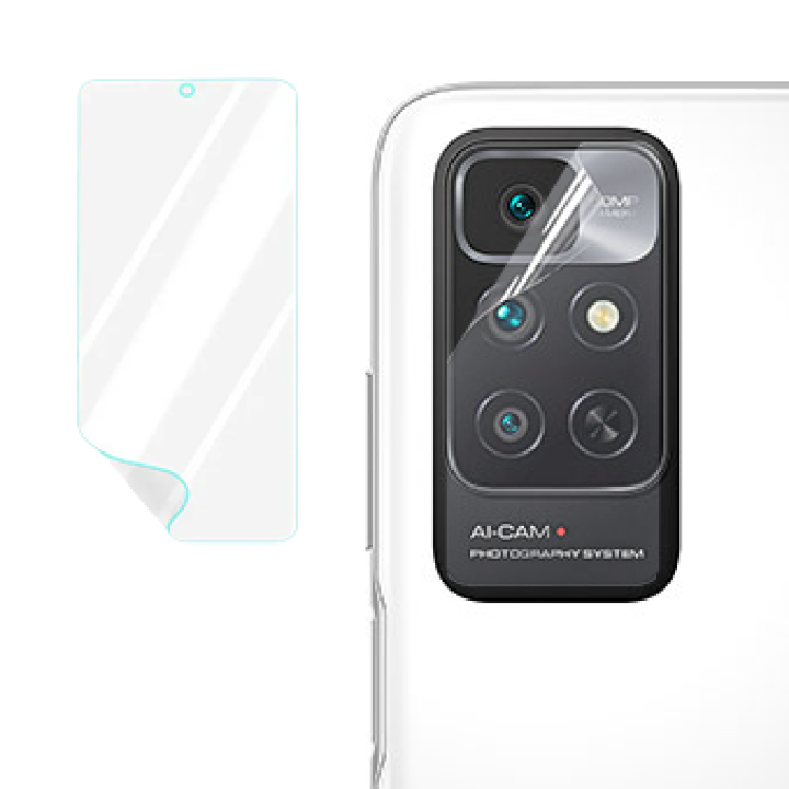 Противоударная гидрогелевая пленка Hydrogel Film для Xiaomi Redmi Note 11 4G на камеру 3 шт, Transparent