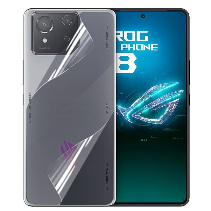 Противоударная гидрогелевая пленка Hydrogel Film для Asus ROG Phone 8​ на заднюю панель, Transparent