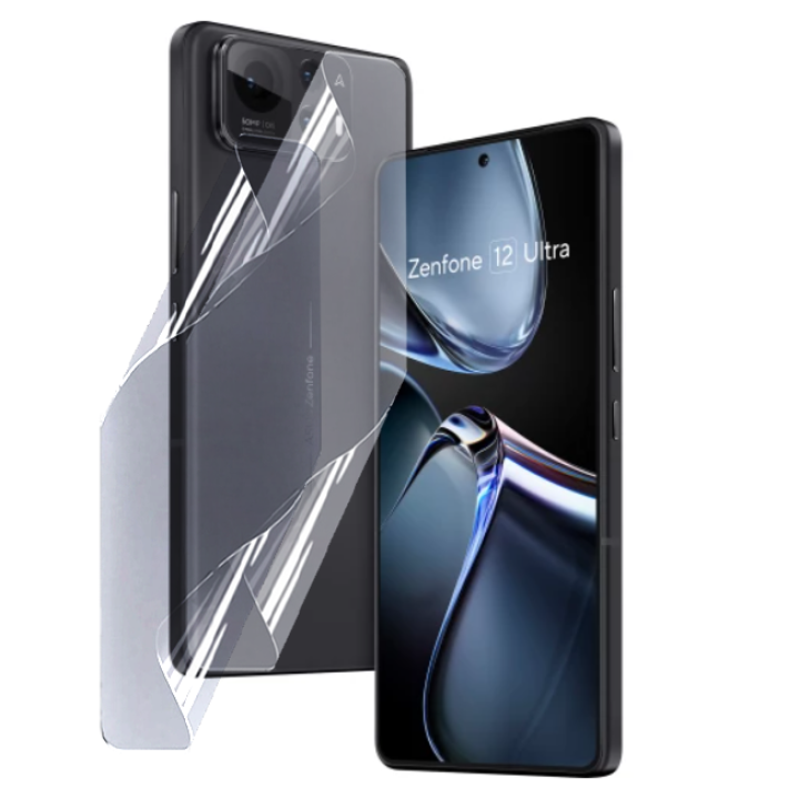 Противоударная гидрогелевая пленка Hydrogel Film для Asus Zenfone 12 Ultra на заднюю панель, Transparent