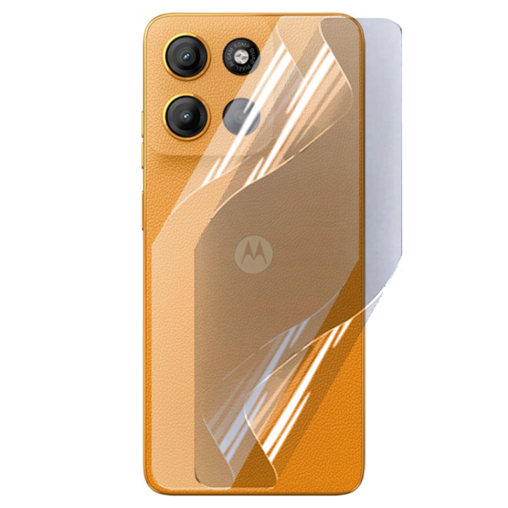 Противоударная гидрогелевая пленка Hydrogel Film для Motorola Moto G15 на заднюю панель, Transparent