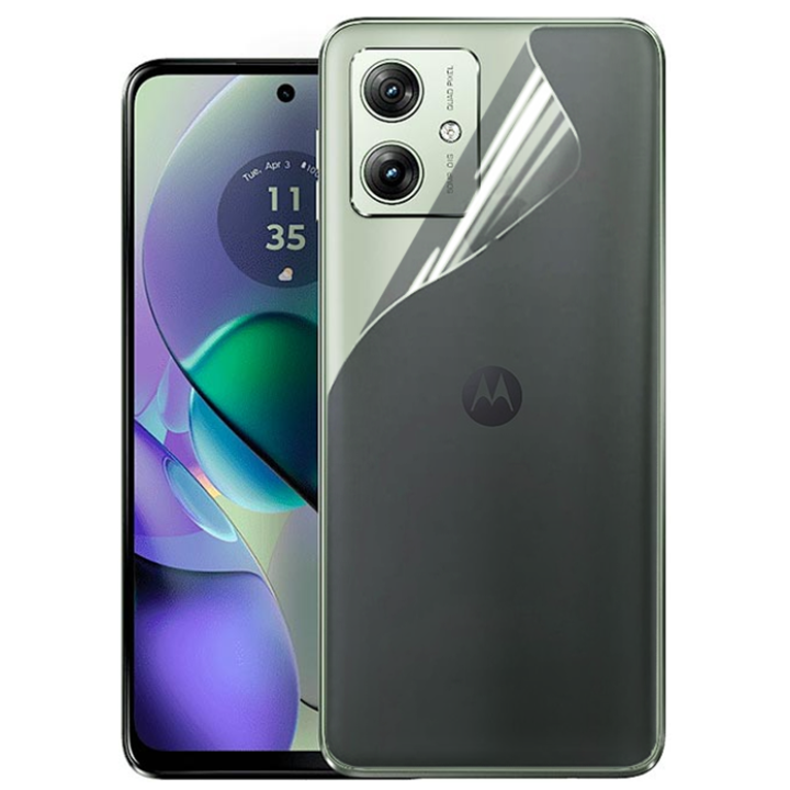 Противоударная гидрогелевая пленка Hydrogel Film для Motorola Moto G54 на заднюю панель, Transparent