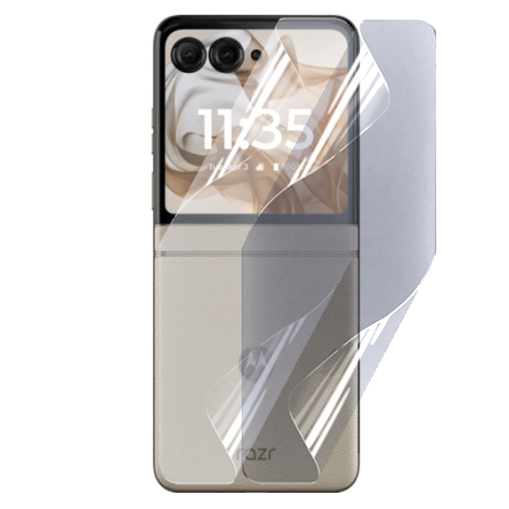 Противоударная гидрогелевая пленка Hydrogel Film для Motorola Razr 50 / Razr 2024 / Razr 60 на заднюю панель, Transparent