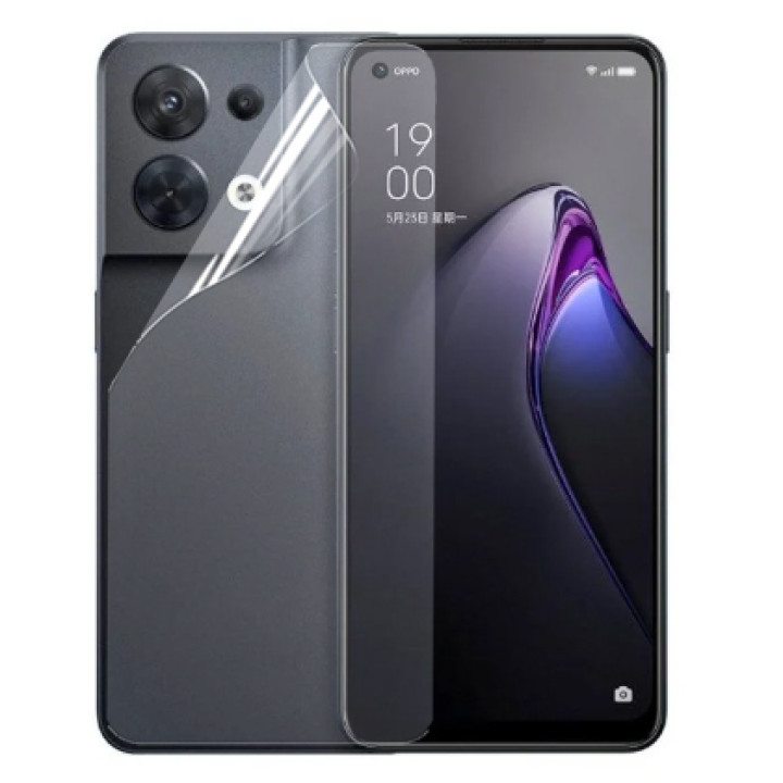 Противоударная гидрогелевая пленка Hydrogel Film для Oppo Reno8 на заднюю панель, Transparent