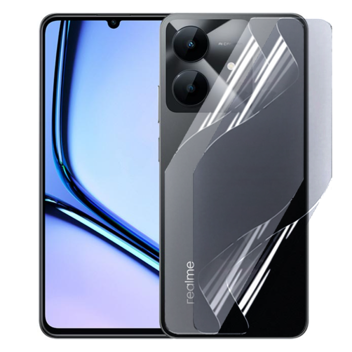 Противоударная гидрогелевая пленка Hydrogel Film для Realme Note 60x​​ на заднюю панель, Transparent