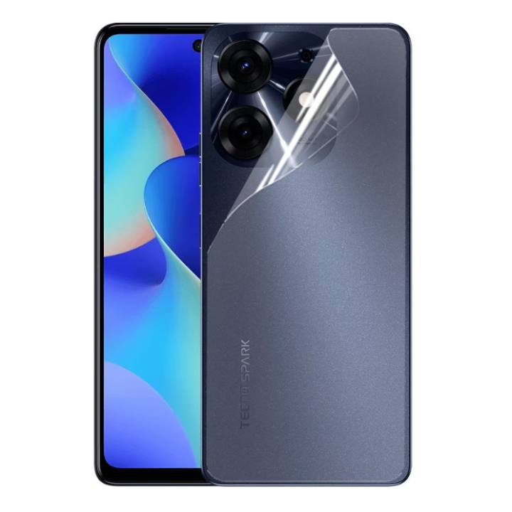 Противоударная гидрогелевая пленка Hydrogel Film для Tecno Spark 10 Pro на заднюю панель, Transparent