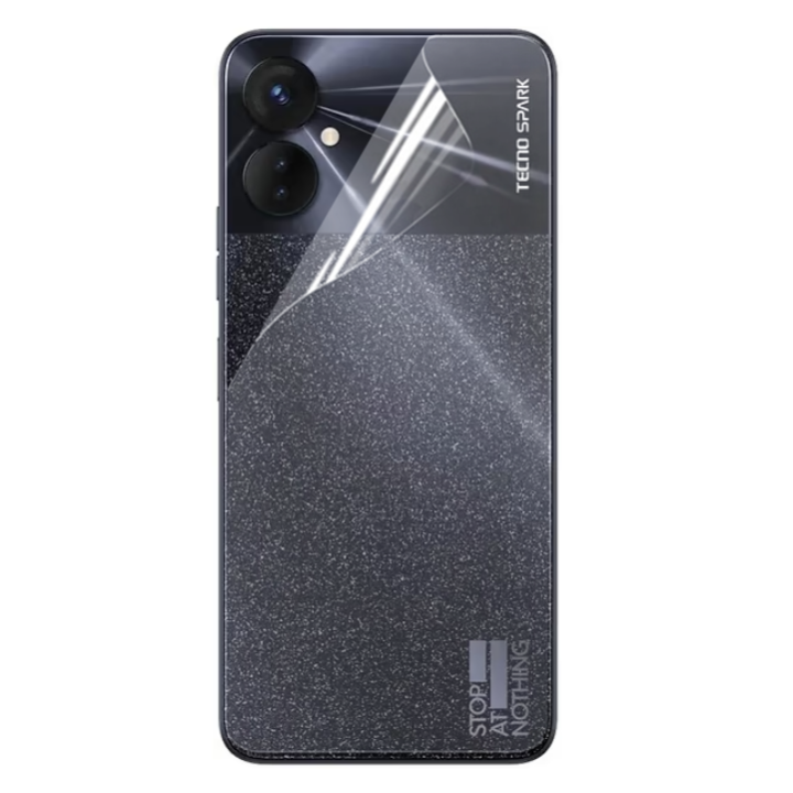 Противоударная гидрогелевая пленка Hydrogel Film для Tecno Spark 9 Pro на заднюю панель, Transparent