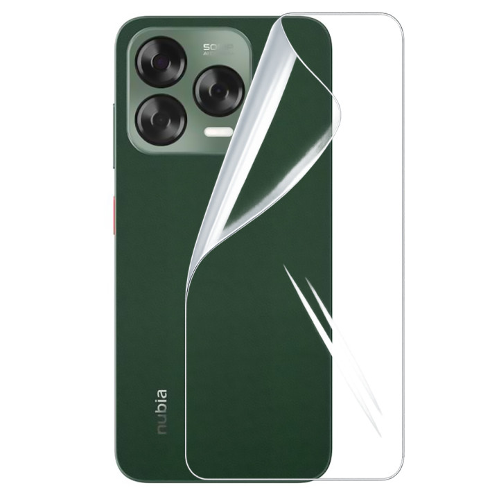 Противоударная гидрогелевая пленка Hydrogel Film для ZTE nubia V70 Design на заднюю панель, Transparent