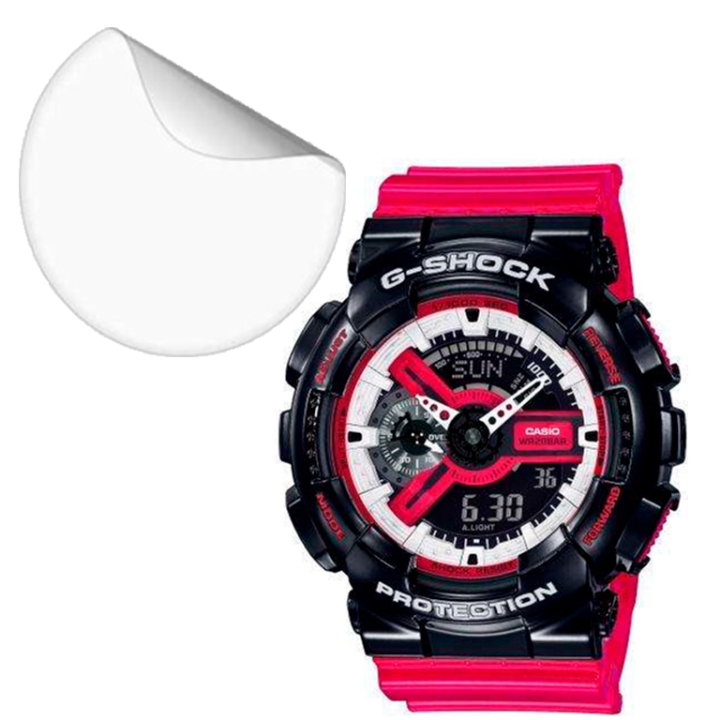 Противоударная гидрогелевая пленка Hydrogel Film для Casio G-shock GA-110RG 6шт, Transparent