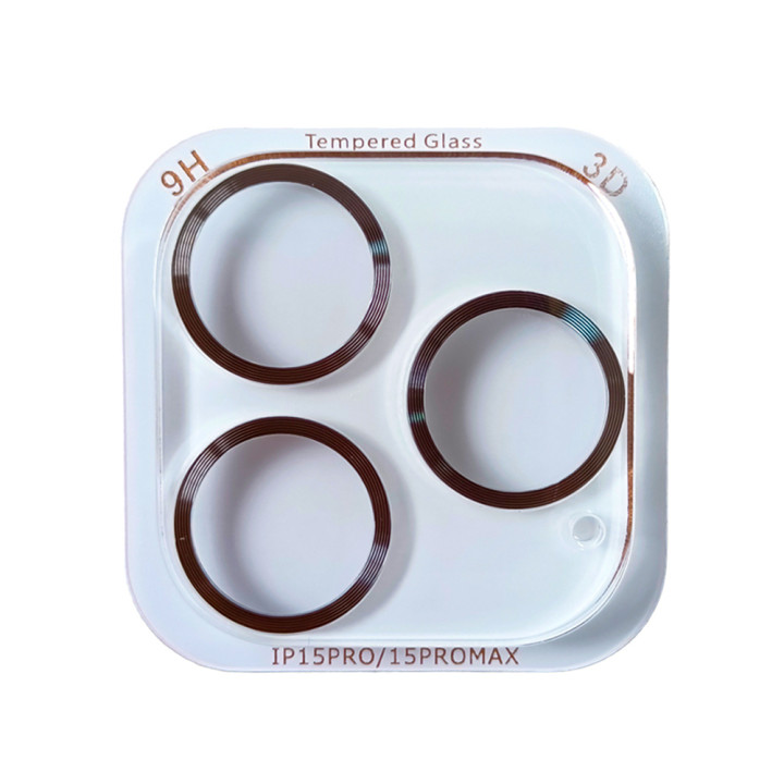 Защитное стекло Tempered Glass Metal Classic 3D на заднюю камеру для Apple iPhone 15 Pro / 15 Pro Max