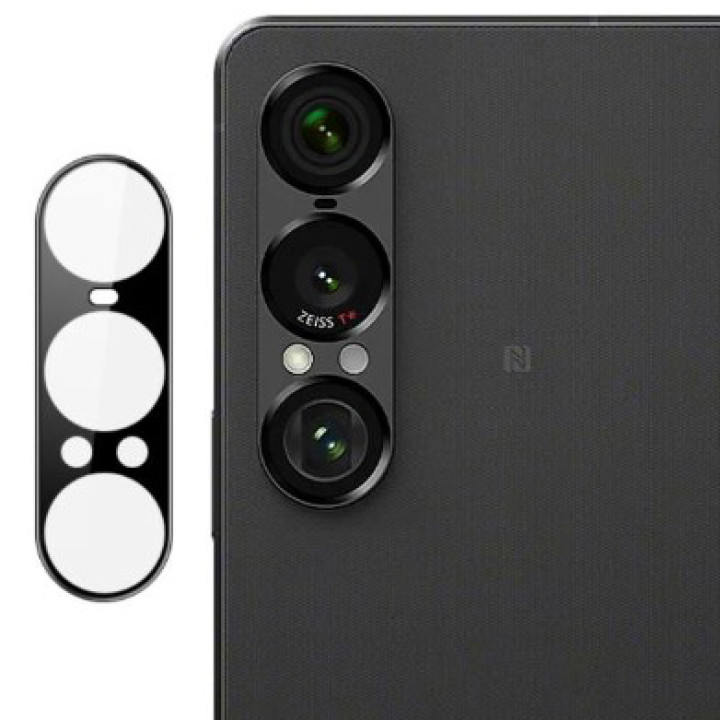 Защитная рамка со стеклом на заднюю камеру Tempered Glass для Sony Xperia 1 VII, Black