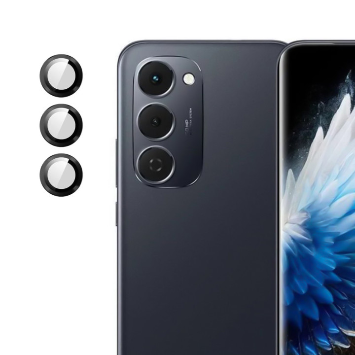 Защитное стекло с рамкой CD Pattern для Tecno Spark 40 Pro+ на заднюю камеру