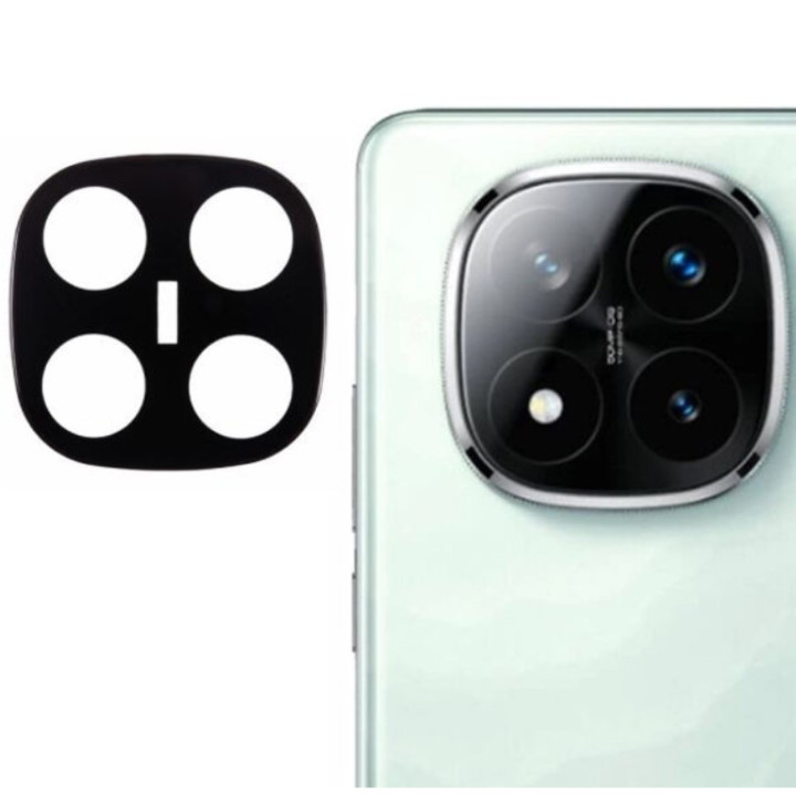  Защитная рамка со стеклом Tempered Glass для Redmi Note 14 Pro / 14 Pro + на заднюю камеру, Black