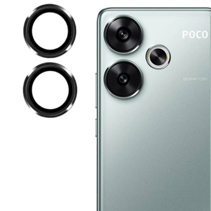 Защитное стекло с рамкой CD Pattern для Xiaomi Poco F6 5G / Redmi Turbo 3 5G на заднюю камеру