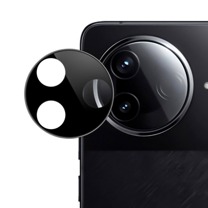 Защитная рамка со стеклом Tempered Glass для Xiaomi Poco F7 Pro / Redmi K80 на заднюю камеру, Black