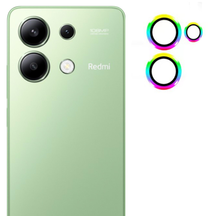 Защитное стекло с рамкой CD Pattern на заднюю камеру для Xiaomi Redmi Note 13 4G