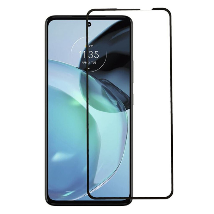 Закаленное защитное стекло Full Screen Tempered Glass для Motorola Moto G72, Black