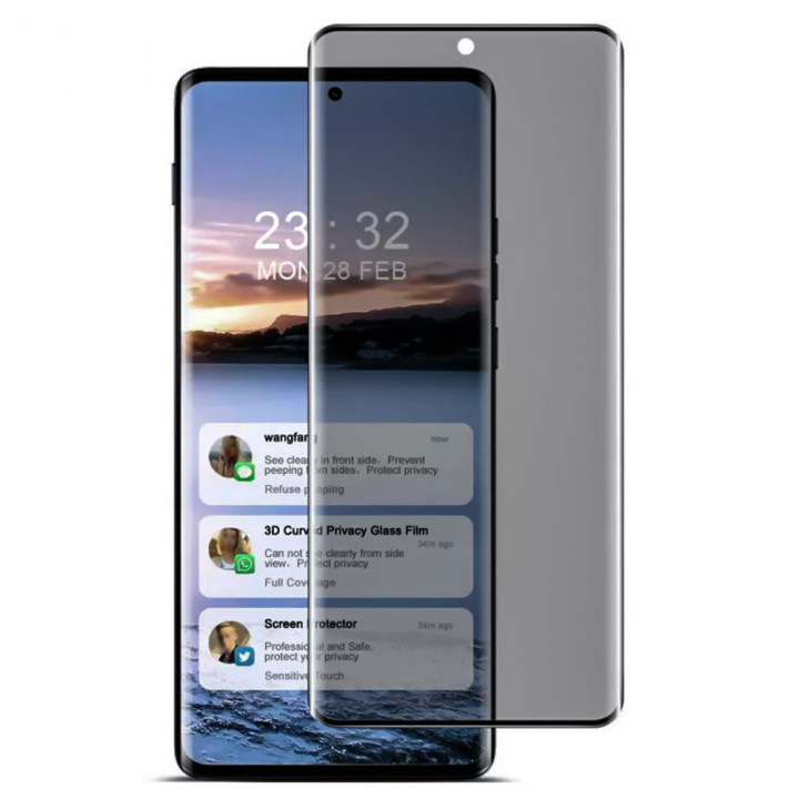 Защитное стекло 3D Privacy Full Screen для Motorola Edge 60 Pro , Black