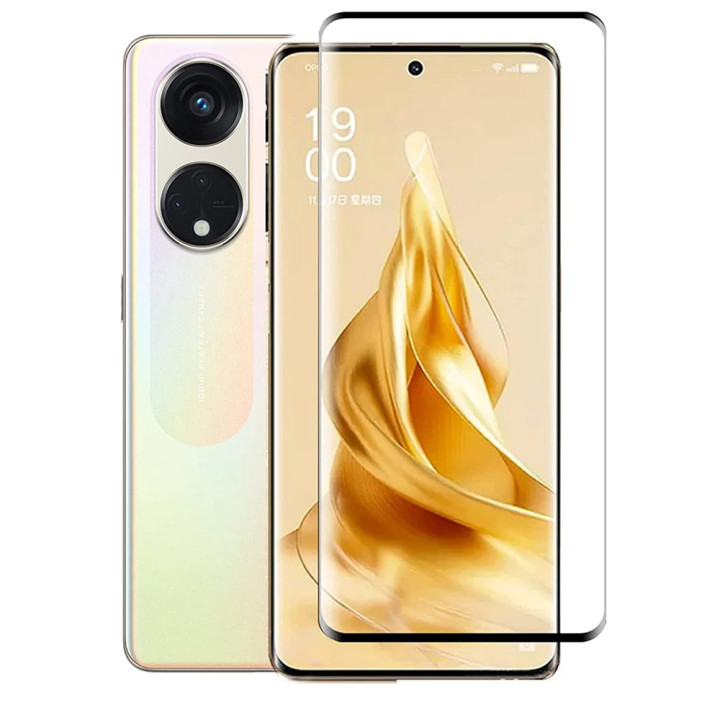 Закаленное защитное стекло Full Screen 3D Tempered Glass для Oppo Reno8 T 5G, Black