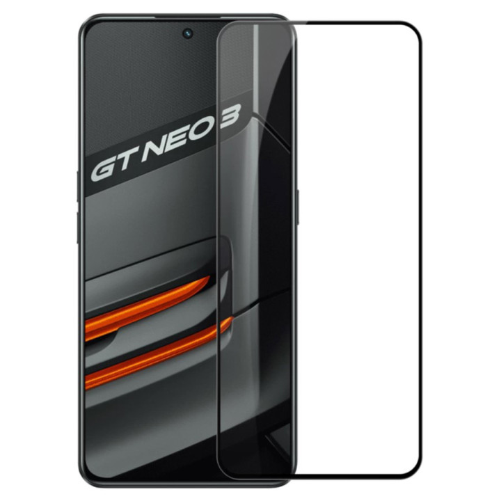 Закаленное защитное стекло Full Screen Tempered Glass для Realme GT3 / GT Neo 5, Black