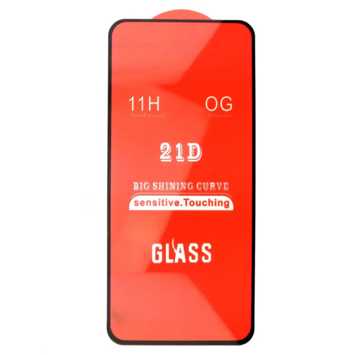 Защитное стекло Tempered Glass 21D Full Glue для Samsung Galaxy S22 с клейким основанием по всей поверхности, Black