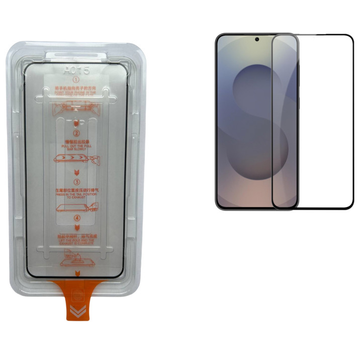 Закалённое защитное стекло Full Screen для Samsung Galaxy S25 FE с рамкой для автоустановки, Black